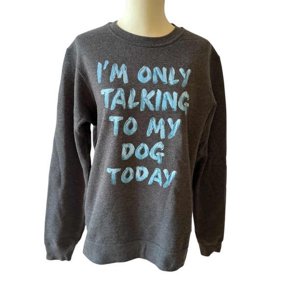 NWOT SWEATSHIRT NOVELTY DOG FLEECE LINED COMFY CASUAL STREETWEAR NO TAGS SM - Picture 1 of 10